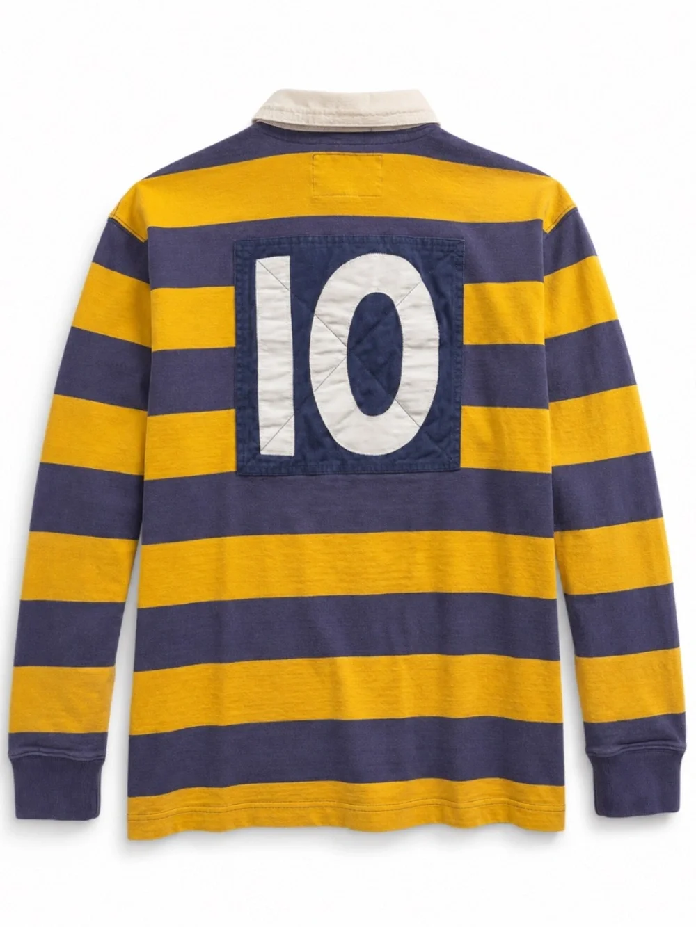 RARE Rugby Ralph Lauren XL Number 10 Classic Rugby Fit Yellow Navy